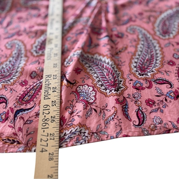 Talbots Band Collar Popover Top Plus 2Xp Pink Dancing Paisley Long Sleeve Blouse - Picture 12 of 16